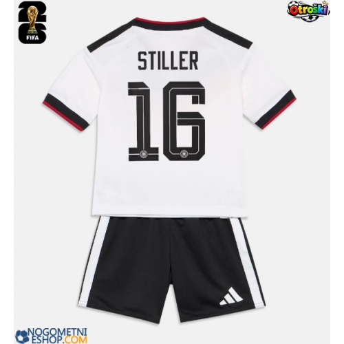 Otroški Nogometni dresi Nemčija Angelo Stiller #16 Domači SP 2026 Kratek Rokav (+ Kratke hlače)